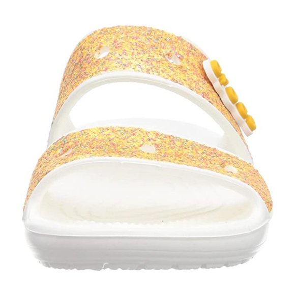 NEW Size 7 Womens Classic Crocs Glitter Sandal Slides, Orange Sorbet - Picture 5 of 7